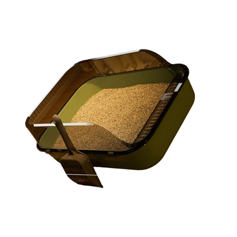 Semiclosed Cats Litter Pan Thick Antipill Wall Space Box Multiple