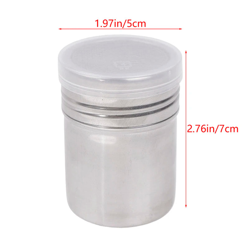 Kitchen Cake BBQ KitchTools Stainless Steel Coffee Shaker Cocoa Chocolate Flour Powdered Sugar Sieve Filters With Lid 1Pc Zpaxo 1