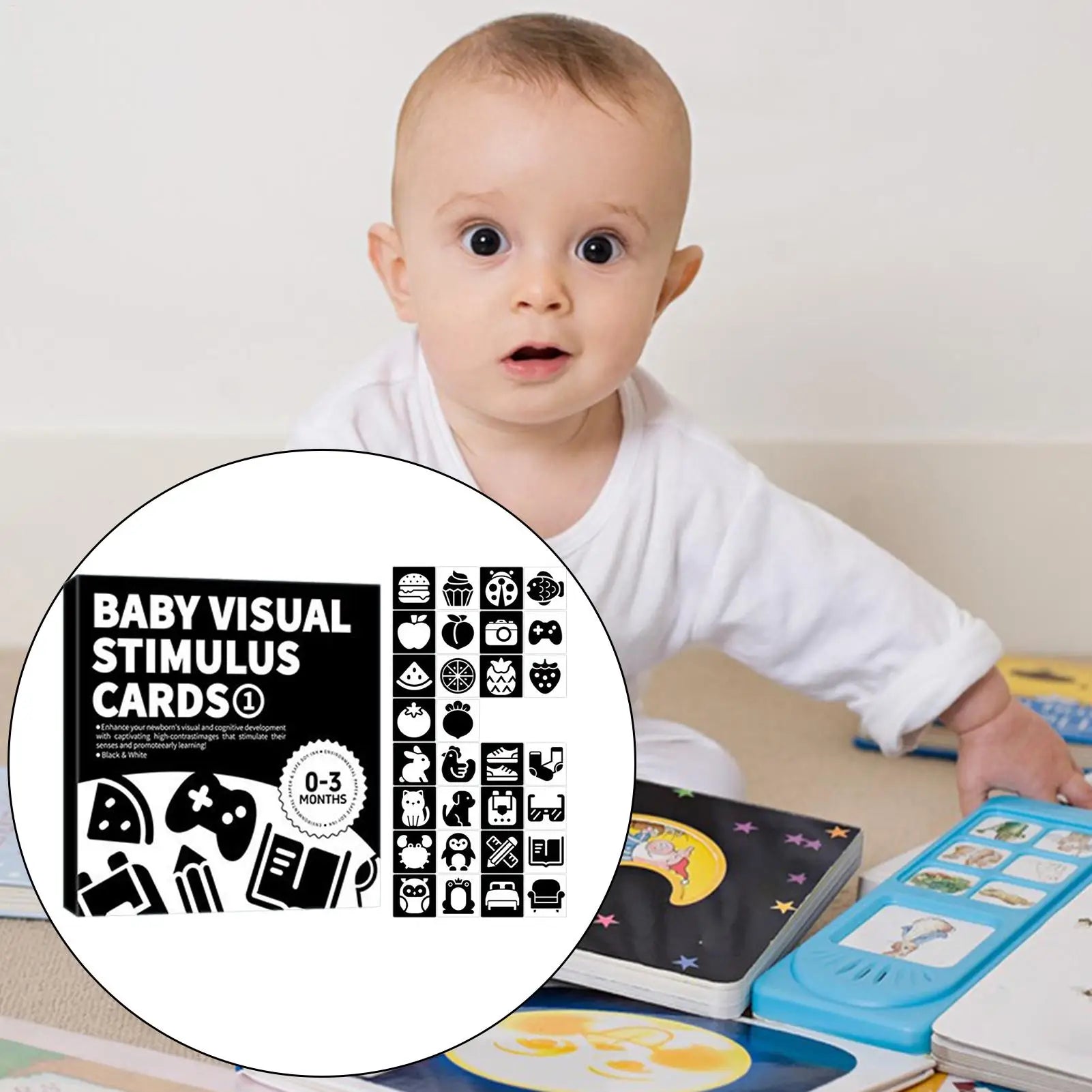Visual Stimulation Flashcard Black And White Baby Sensory Card Brain Development Visual Stimulation Flashcard For Boys Girls Zpaxo