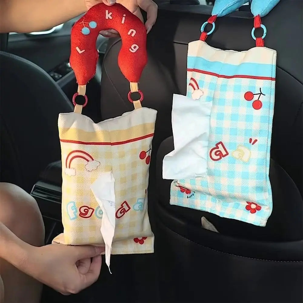 Handle Hanging Tissue Storage Bag Cute Design Decorative Items Zpaxo
