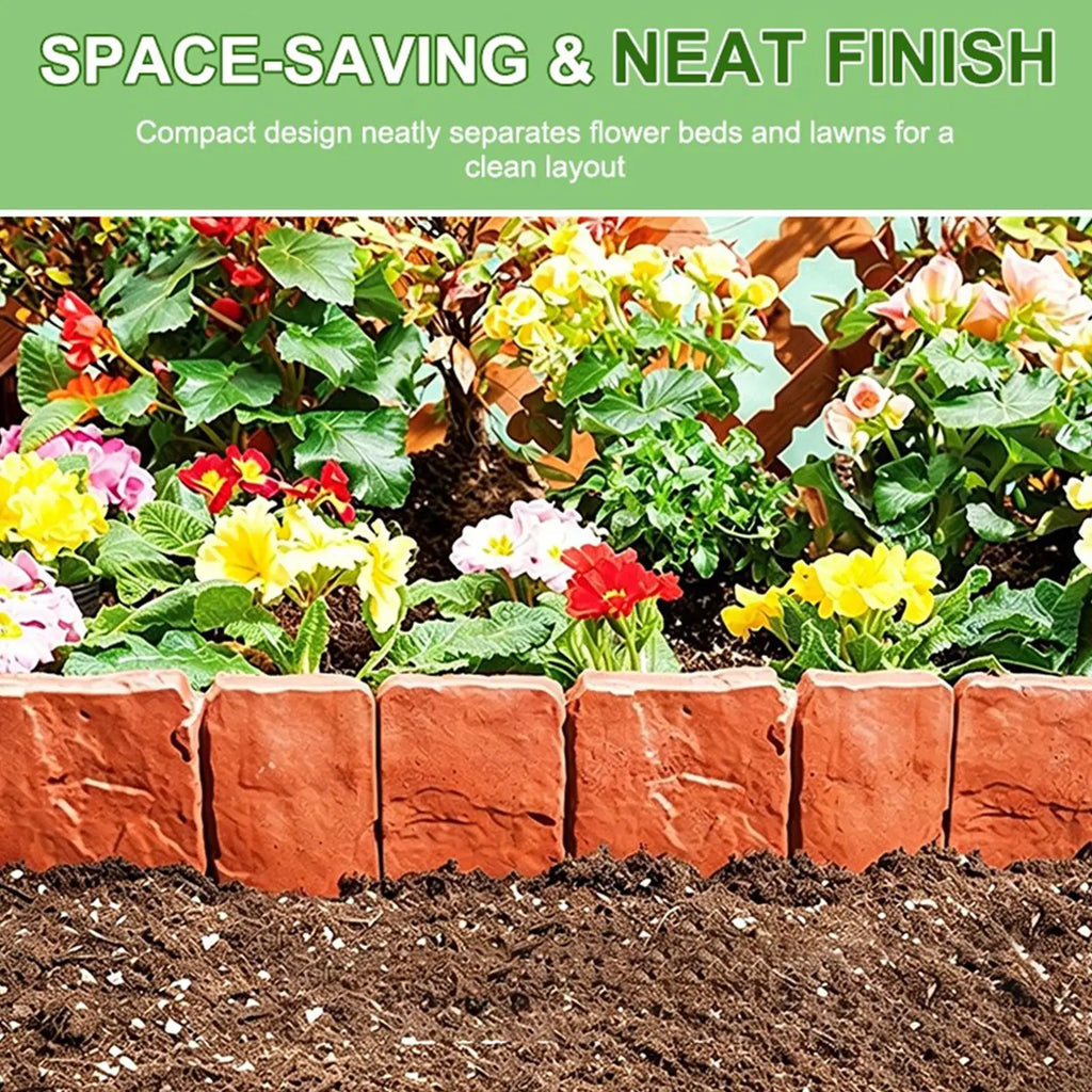 Landscape Edging Border 20-Piece No Dig Flexible Heavy Duty Garden