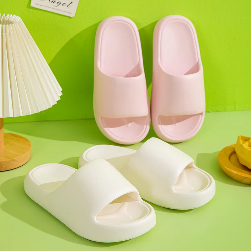 Unisex House Shoes Non-slip Thick Soft Platform Slide Slippers Women