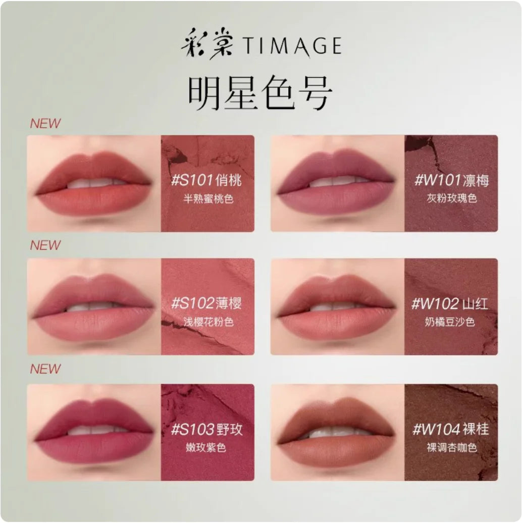 Timage Matte Lipstick Lightweight Moisturizing Vintage Rose Cinnamon Zpaxo
