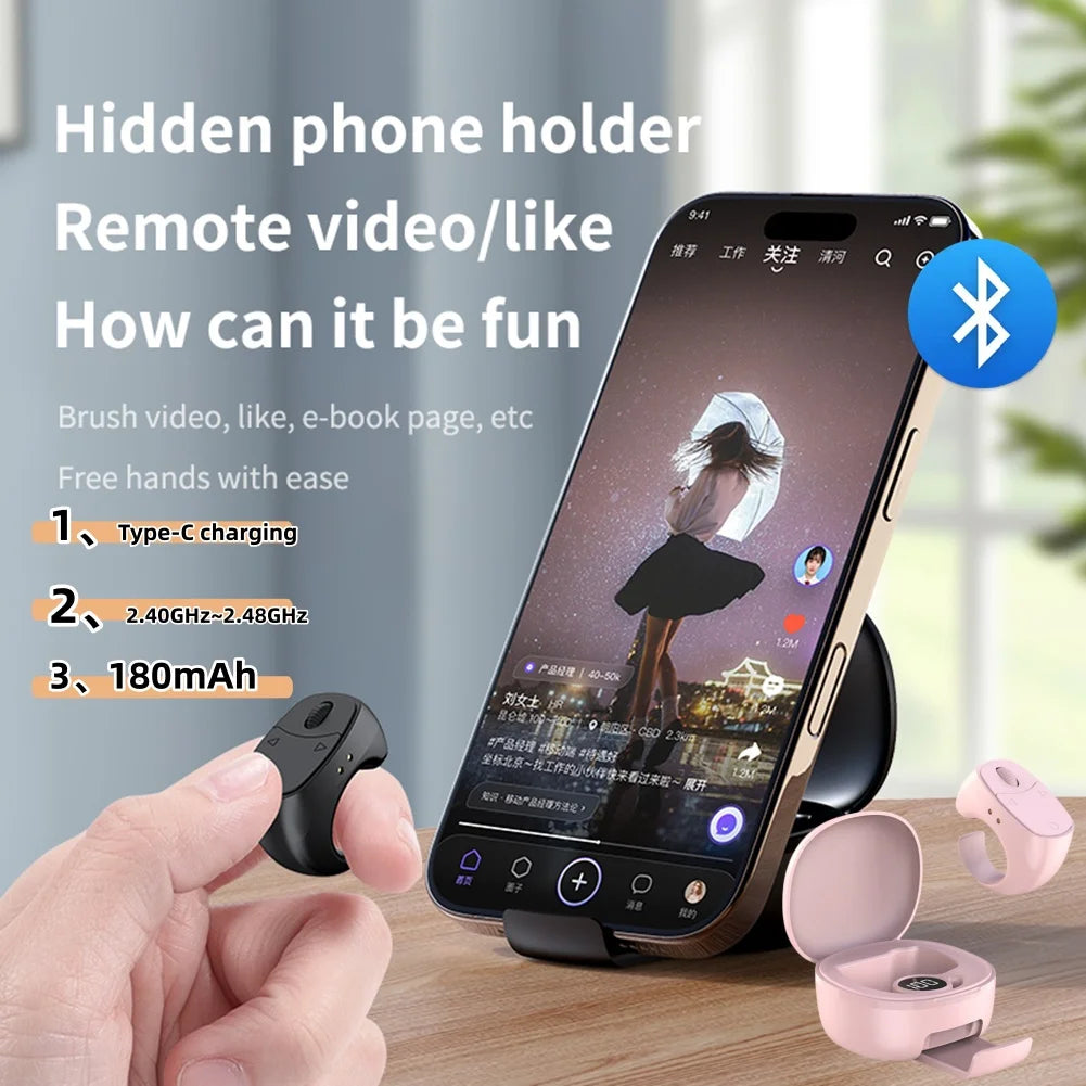 JX-12 Roller Fingertip Ring Remote Control Wireless Bluetooth Mobile