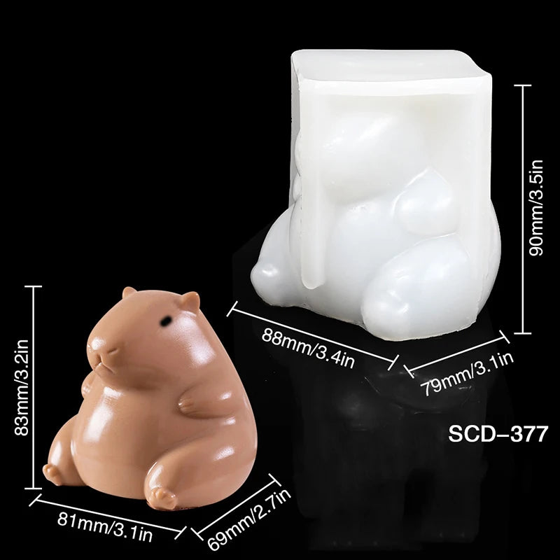 3D Animal Cat Seal Kapibala Silicone Mold DIY Mousse Cake Jelly