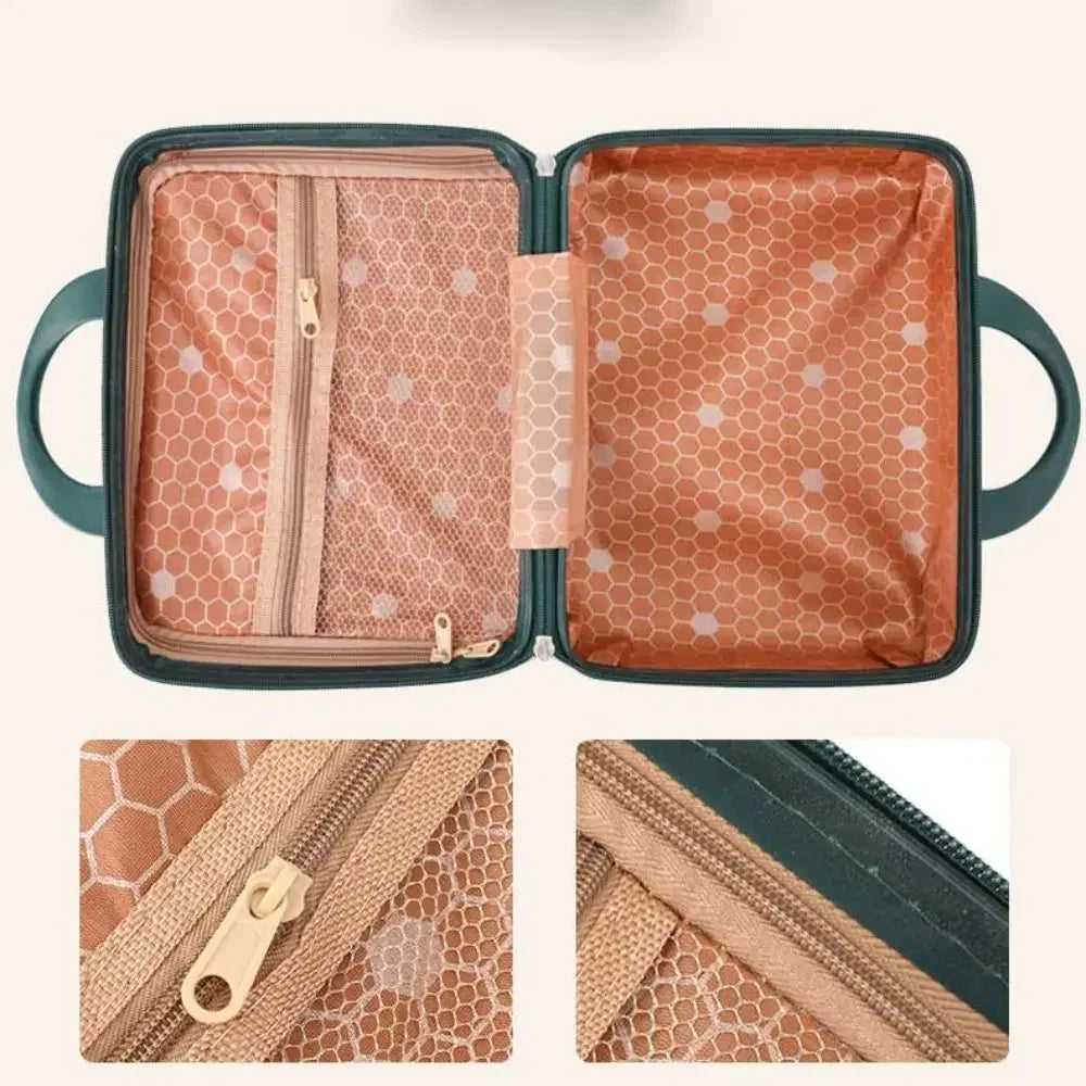 Mini Travel Suitcase Cosmetic Box Password Hand Luggage Organizer