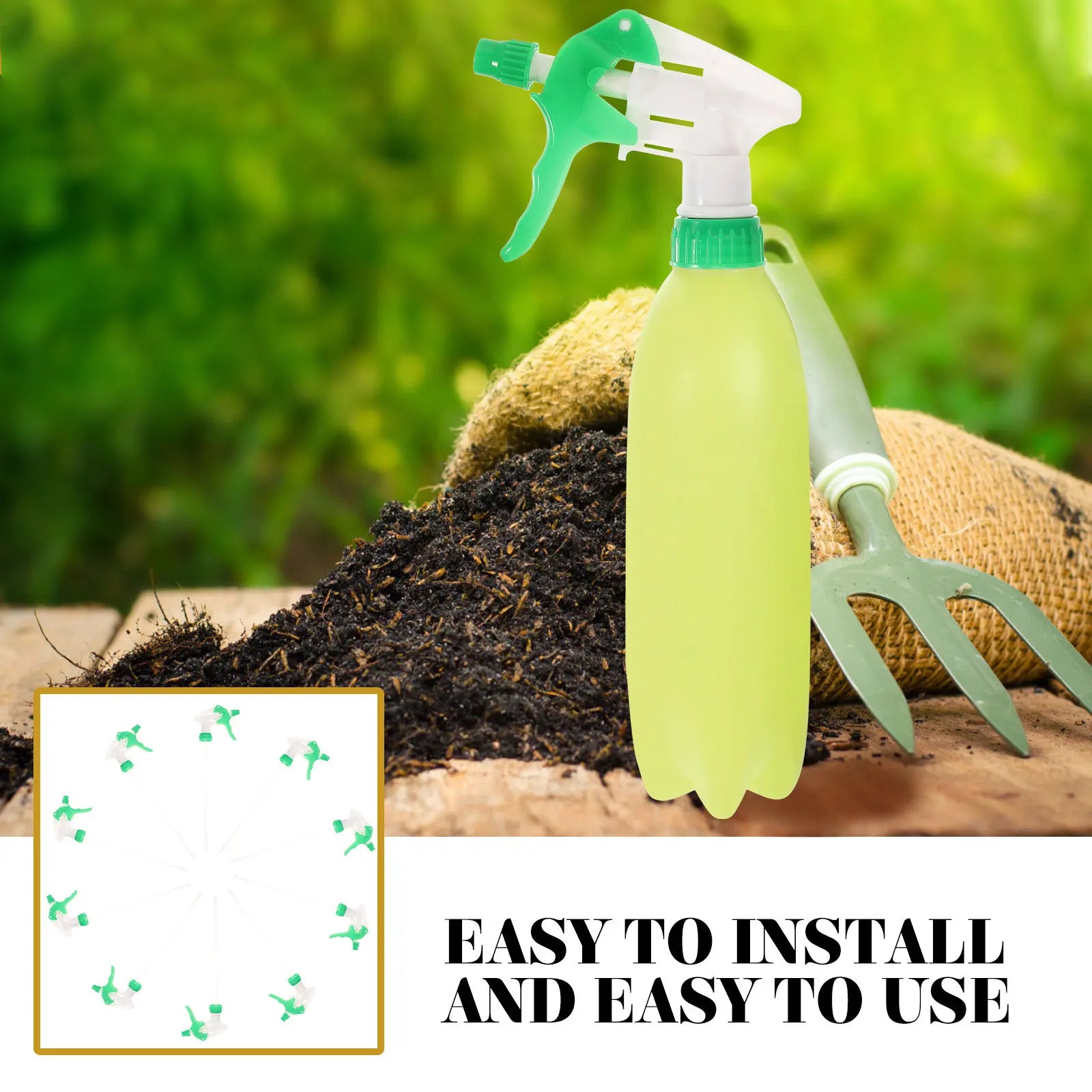 10Pcs Hand Button Nozzle Plastic Water Nozzle with Comfortable Grip Long Straw for Deep Bottle Extraction Garden Watering Zpaxo