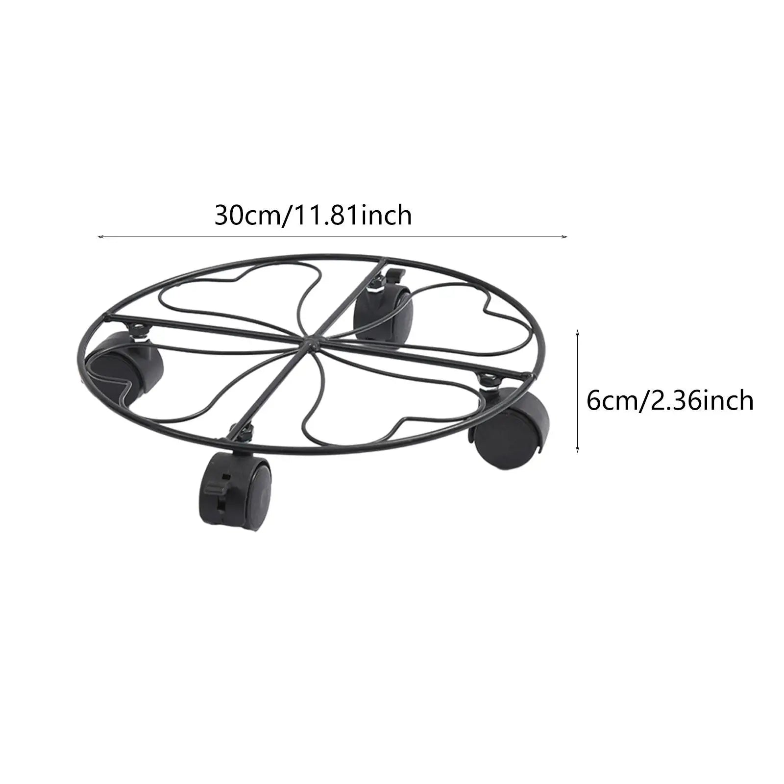 Plant Saucer Rolling Plant Stand with 3 Wheels Plant Tray Roller Accessory Pallet Trolley Multipurpose for Backyard Sturdy Zpaxo 30cm