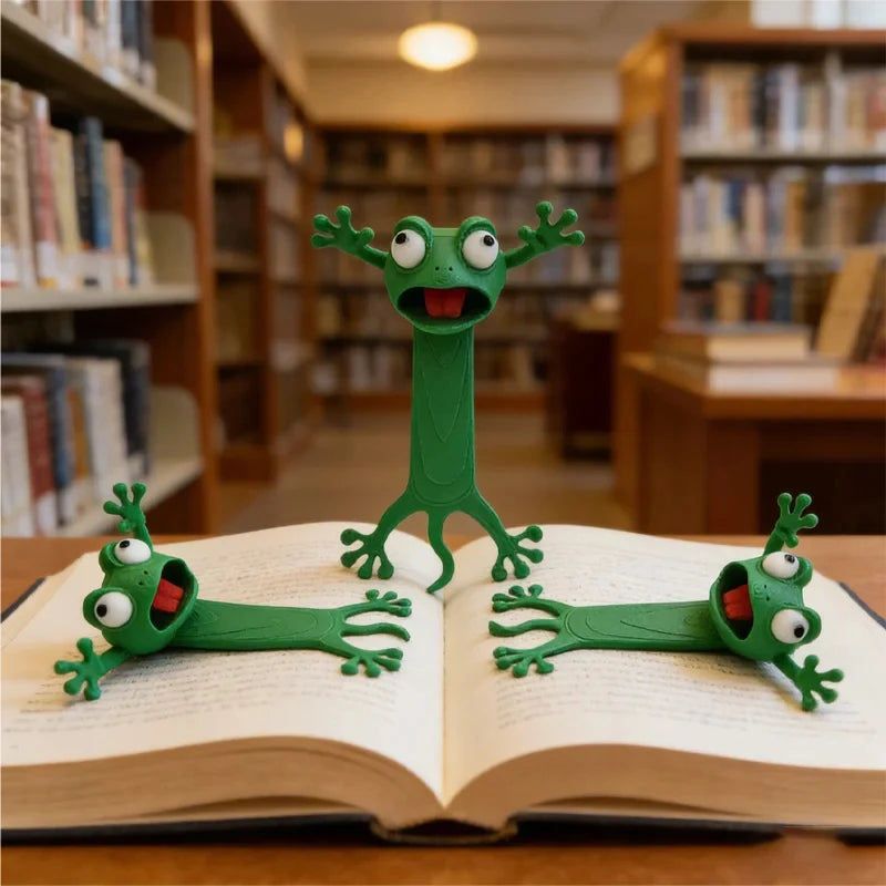 Funny Frog Pop-up Bookmark Creative 3D Cartoon Animal Reading Office
