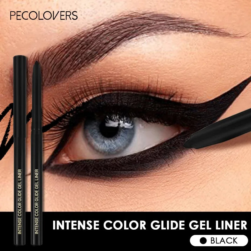 5PCS Waterproof Black Eyeliner Gel Pencil Lasting Natural Easy Wear Matte Quick Drying Non-Smudge Eye Liner Gel Pen Makeup Zpaxo