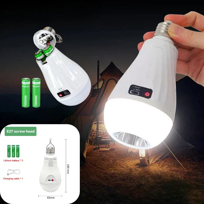Portable 20W 30W Emergency Bulb Courtyard Outdoor Bulb Power Failure Emergency Flicker-Free LED Bulb Light Zpaxo