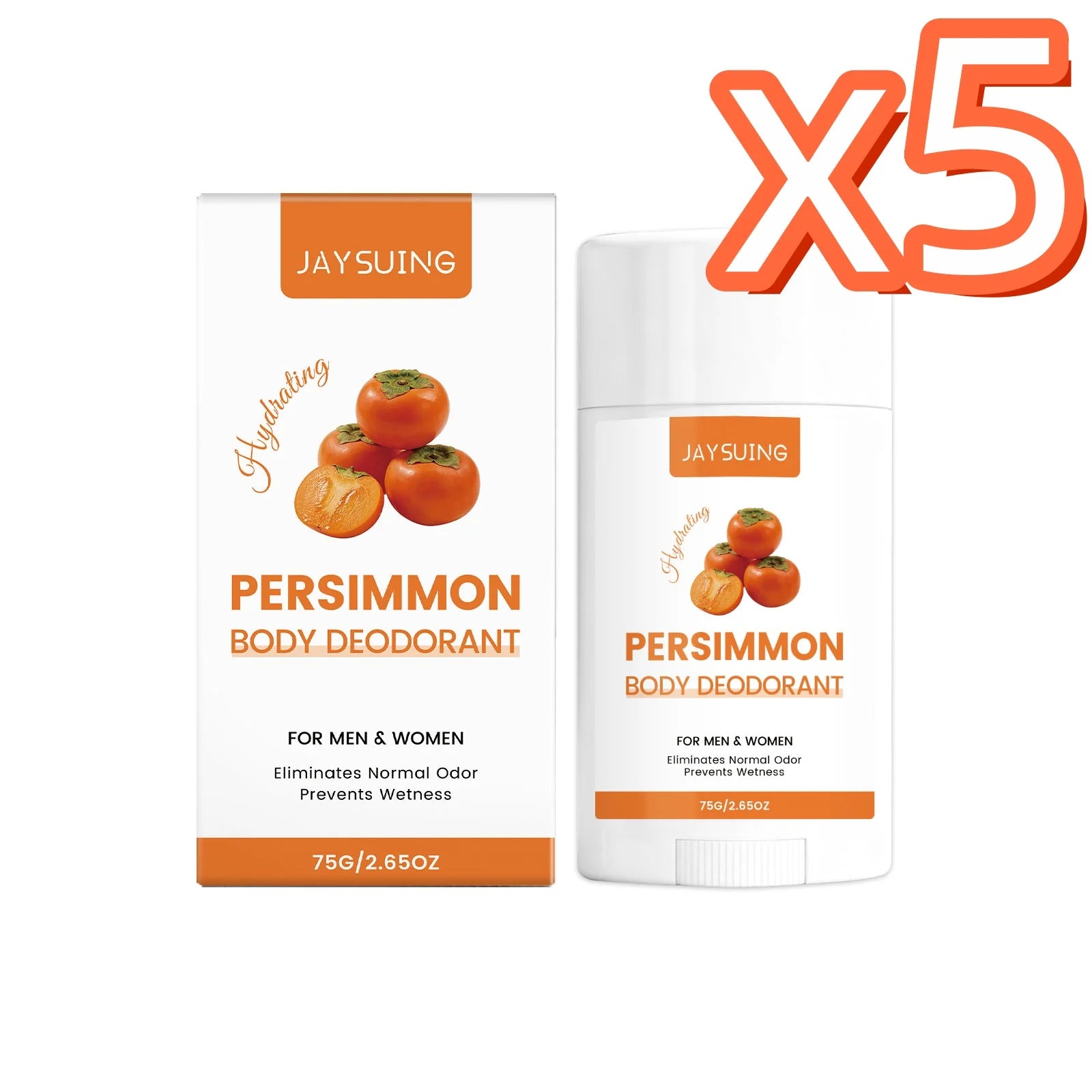 Persimmon Scent Deodorant Stick – Unisex Antiperspirant 75g Deodorant Stick Zpaxo 75g Boxed x 5