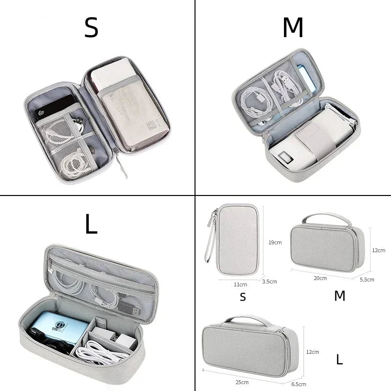 Large Size Travel Organizer Bag Cable Storage Organizers Pouch Carry Case Portable Waterproof Storage Bags for Cable Cord Zpaxo