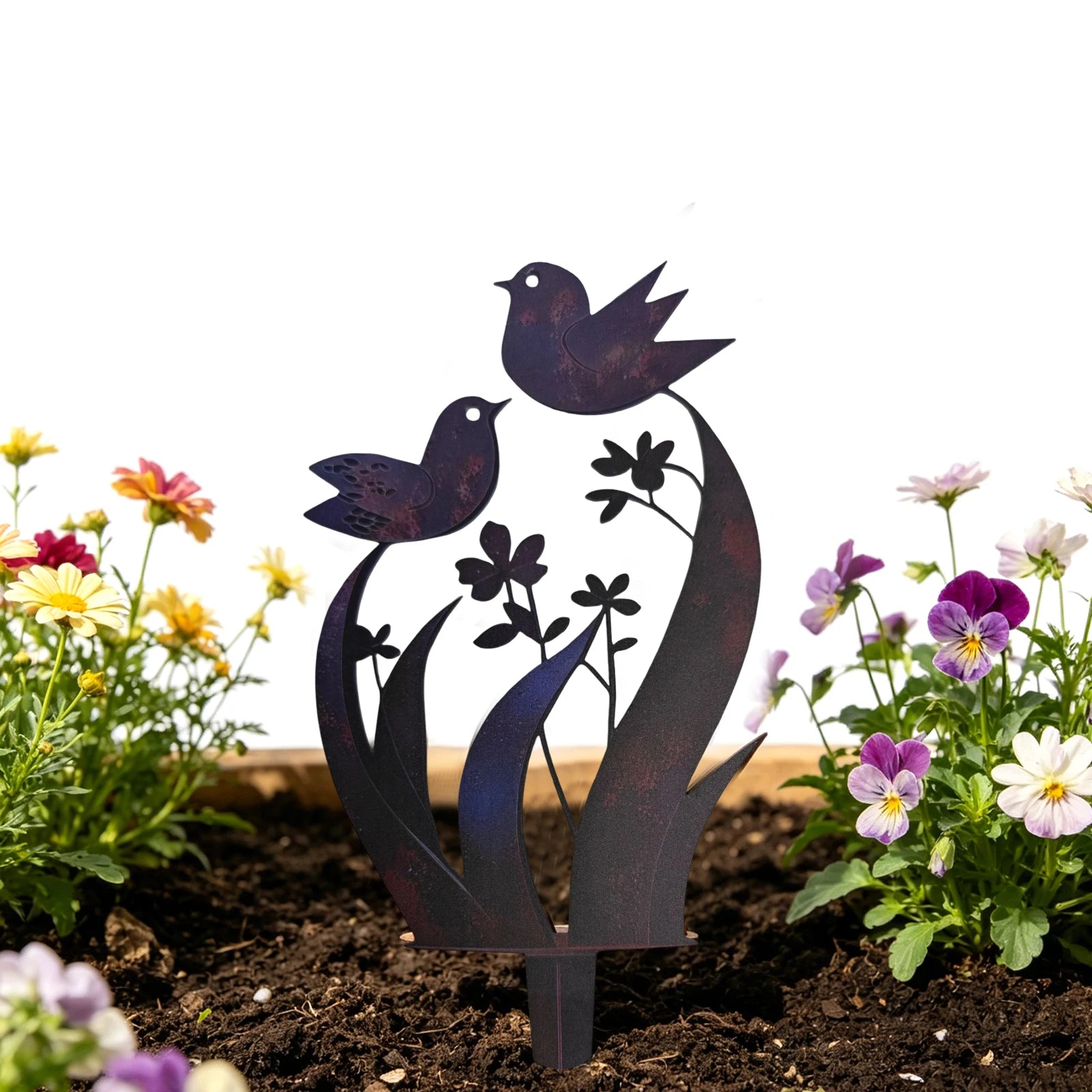 Wrought Iron Flower Decoration Ground Inserts Decorative Yard Sign