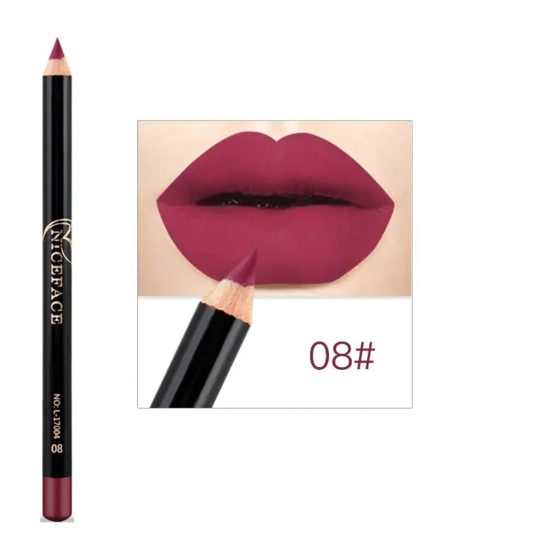 12 Colors Waterproof Lip Liner Nude Matte Brown Lipstick Pencil Zpaxo 08-1PC