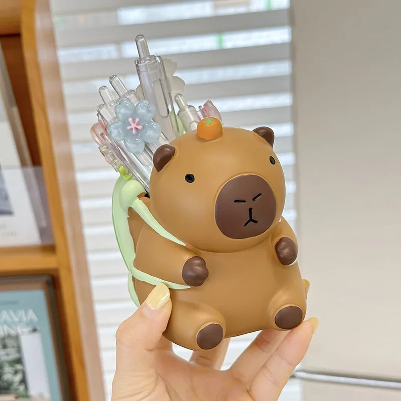 Creative Capibara Pen Holder, Student Office Desktop, High-end Multi-functional Stationery Storage Box, Decorative Ornament Zpaxo