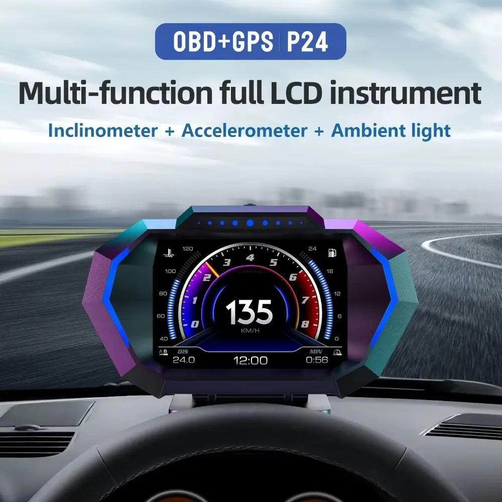 Non Skip HUD Car Head Up Display Portable Plastic Digital Speedometer KMH/MPH Detector Durable Windshield Projector Car Digital Zpaxo
