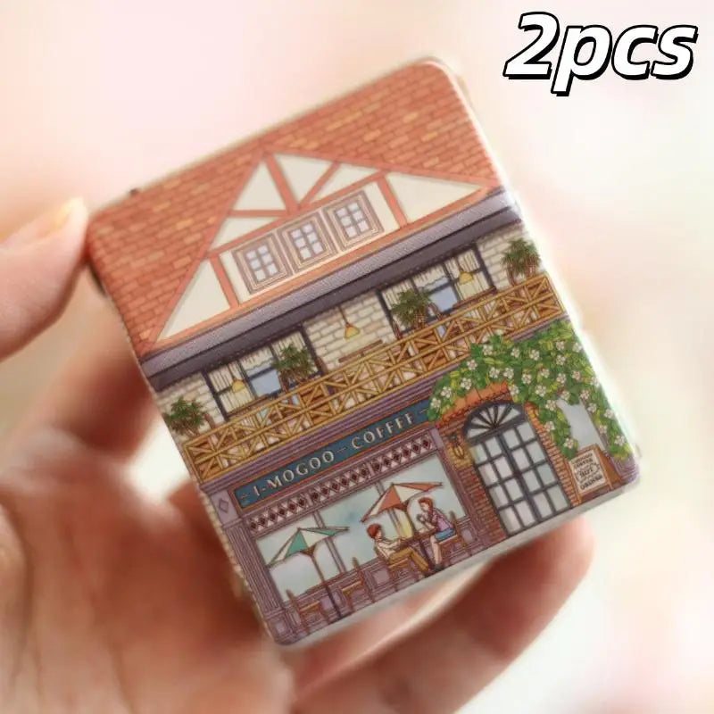 Metal Storage Box Mini Vintage Organizer House-shaped Can Candy Zpaxo A4
