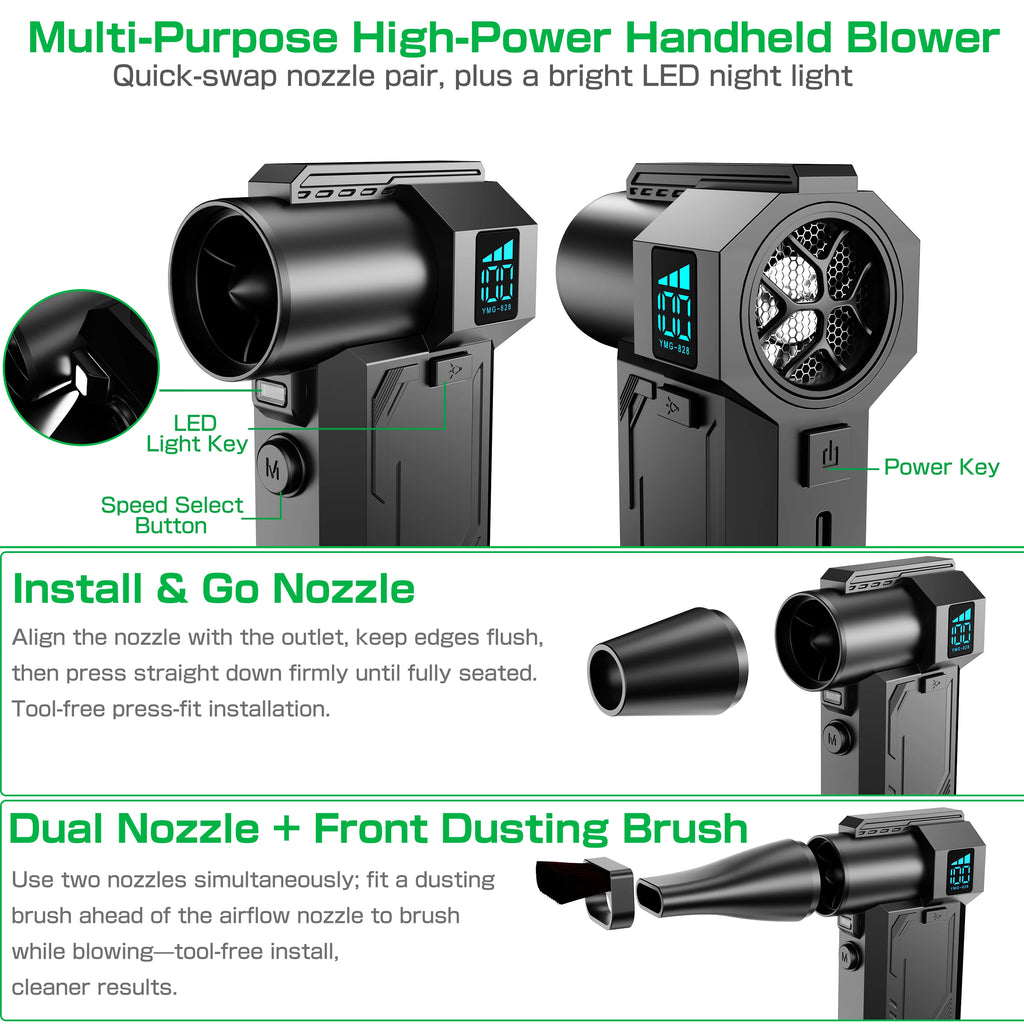 2025 Cleaning Blower Tool Speed Violent Fan Type-c Charging Powerful