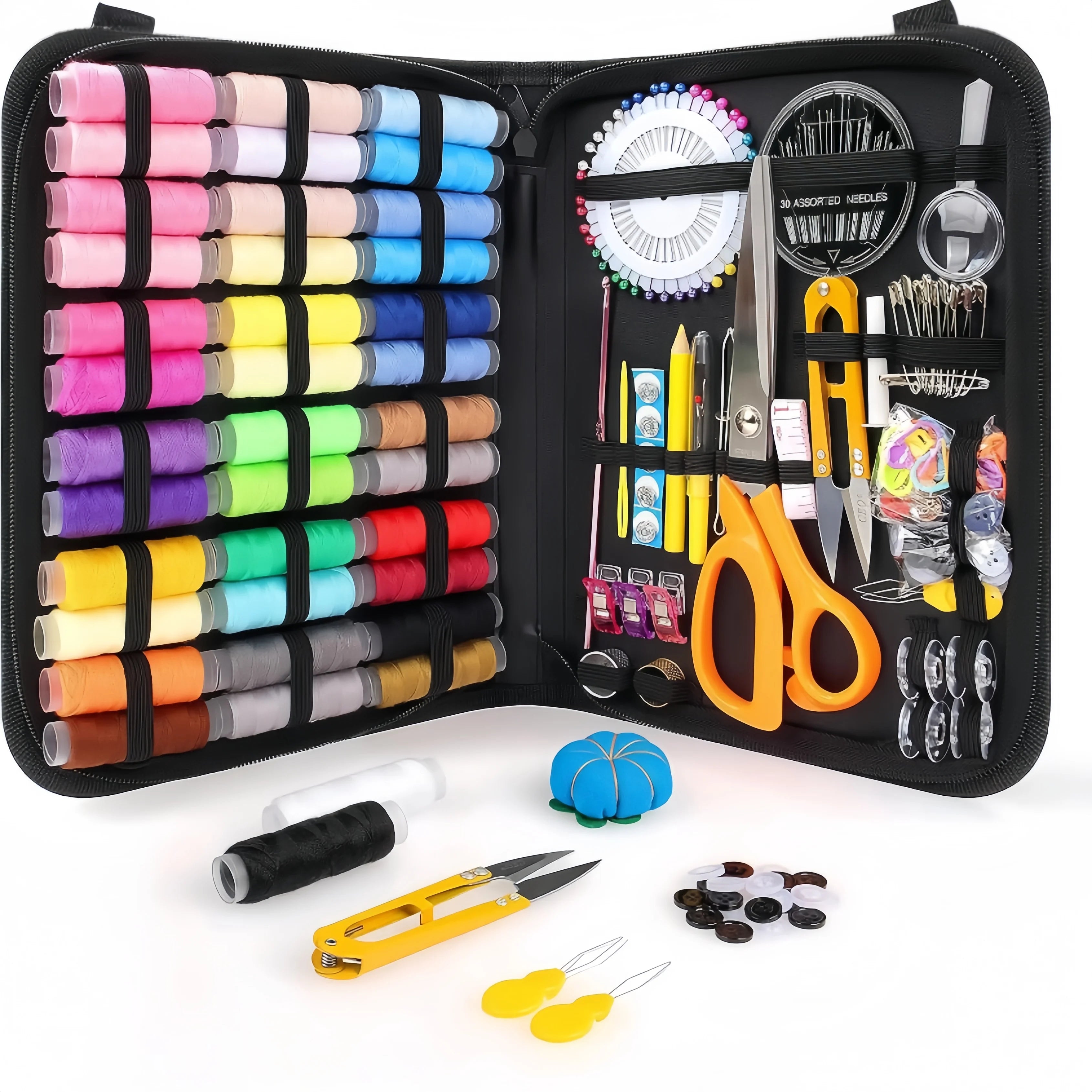 Needle and thread set, black needle and thread set, home travel needle and thread set, sewing artifact set of 188 pieces Zpaxo ZXB 188