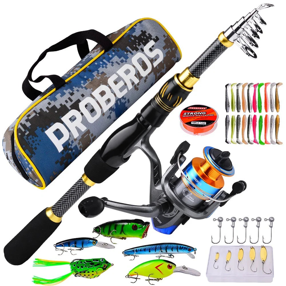 Carbon Fiber Telescopic Sea Fishing Rod & Reel Combo Set