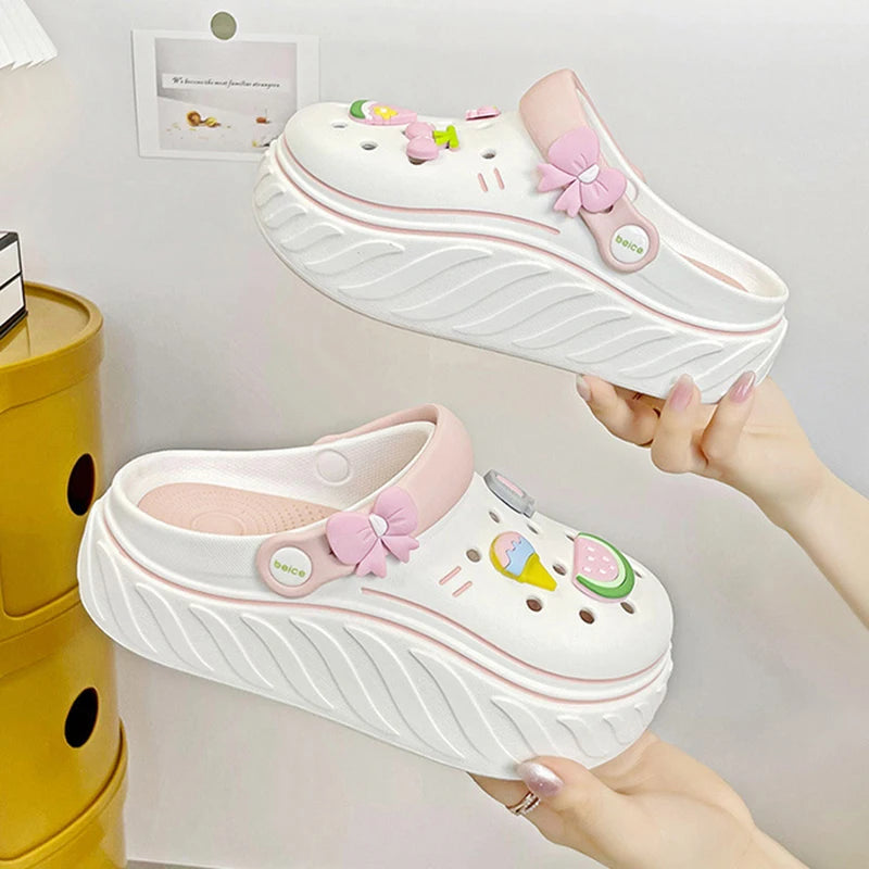 Women Cute Clogs Summer Sandals Thick Bottom Home Slides Soft EVA