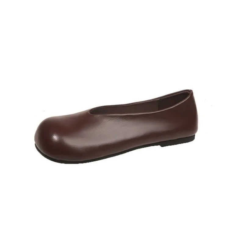 Women Flat Shoes Casual Shallow Mouth Single Round Toe Slip Women's