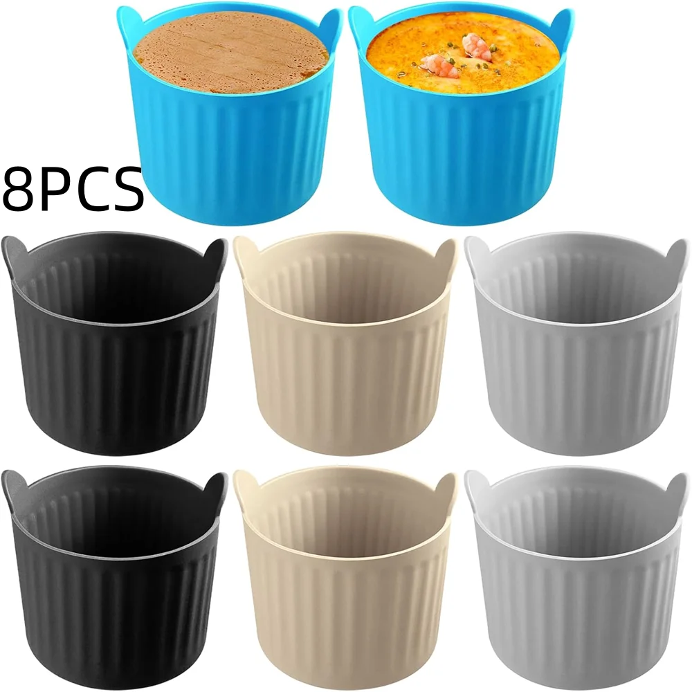 Air Fryer Baking Cup Silicone Tray Muffin Cake Mold Egg Tart Zpaxo 8 colour blends