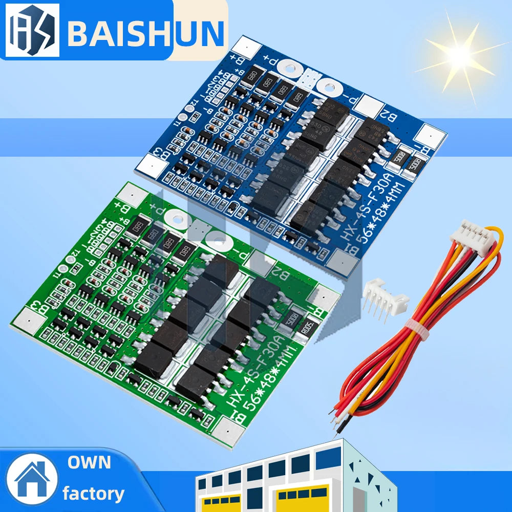 4S 3 2V 7V 30A LiFePO4 Lithium Battery BMS Charge Protection Board 12 Zpaxo