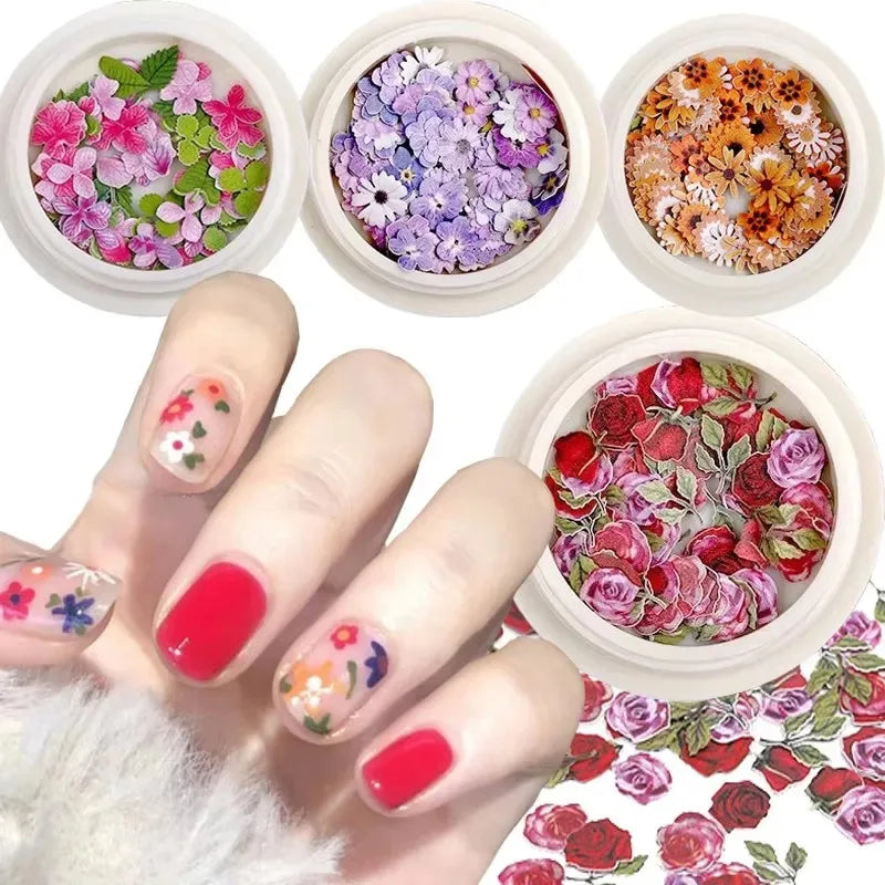 Dried Flower Nail Art Decorations – 50pcs Mixed Floral Set