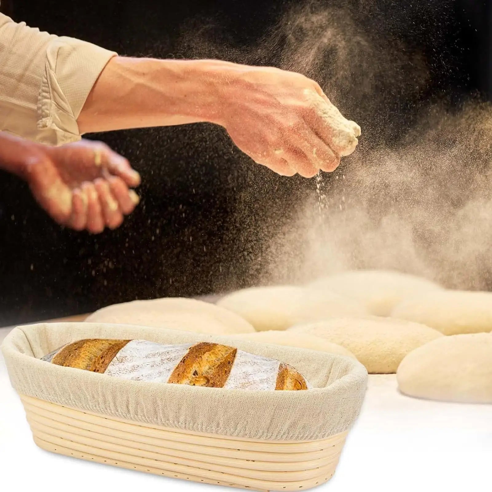 Proofing Basket Household Dough Bowl Rattan Bread Proofing Basket Bowls for Dough Making for Professionals and Home Bakers Zpaxo