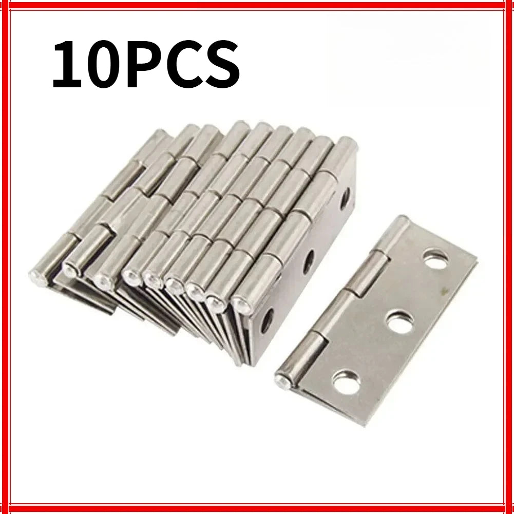 10pcs Stainless Steel Door Hinges Cabinet Doors Windows Wooden Box Flat Hinge Home Furniture Hardware Accessories Zpaxo 10PCS