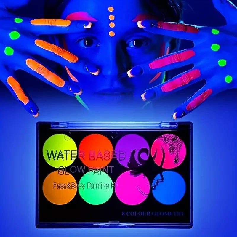 8-Color Water-based Body Face Paint Vibrant Colors Non-toxic Painting Zpaxo