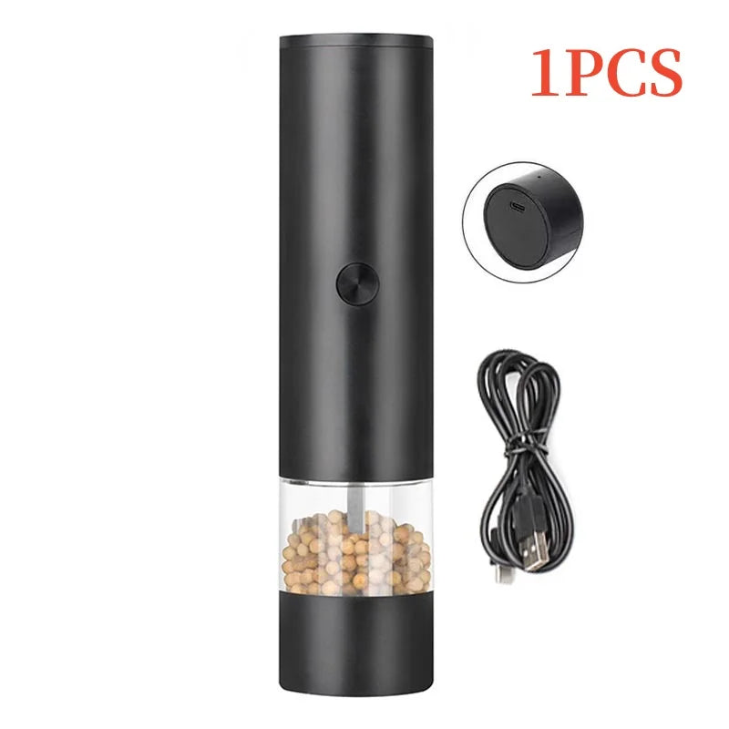 Rechargeable Electric Salt And Pepper Grinder Set-Peppercorn & Sea Salt Spice Shaker Mill Set With Adjustable Coarseness Durable Zpaxo 1Pcs