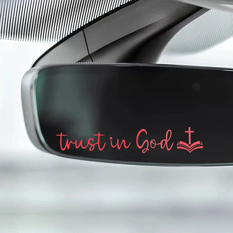 Trust in God Car Mirror Decal – Vinyl Faith Sticker for Women