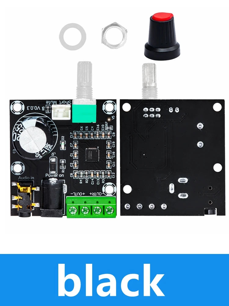 12V Mini Hi-fi PAM8610 Audio Stereo Amplifier Board 2X10W Dual Zpaxo black