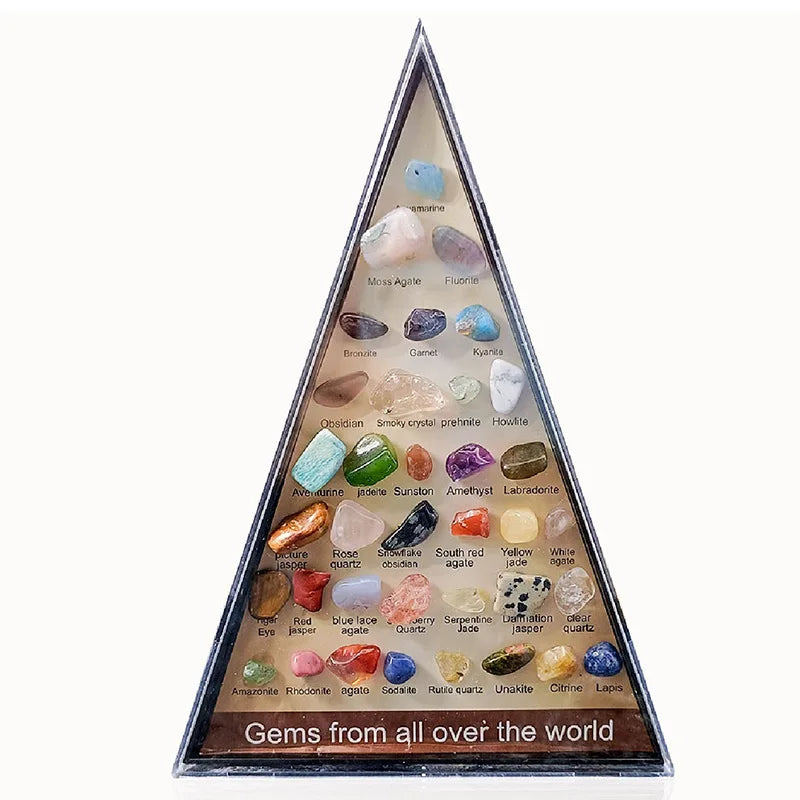 36-Piece Rock & Mineral Geology Gem Kit – Kids Crystal Set