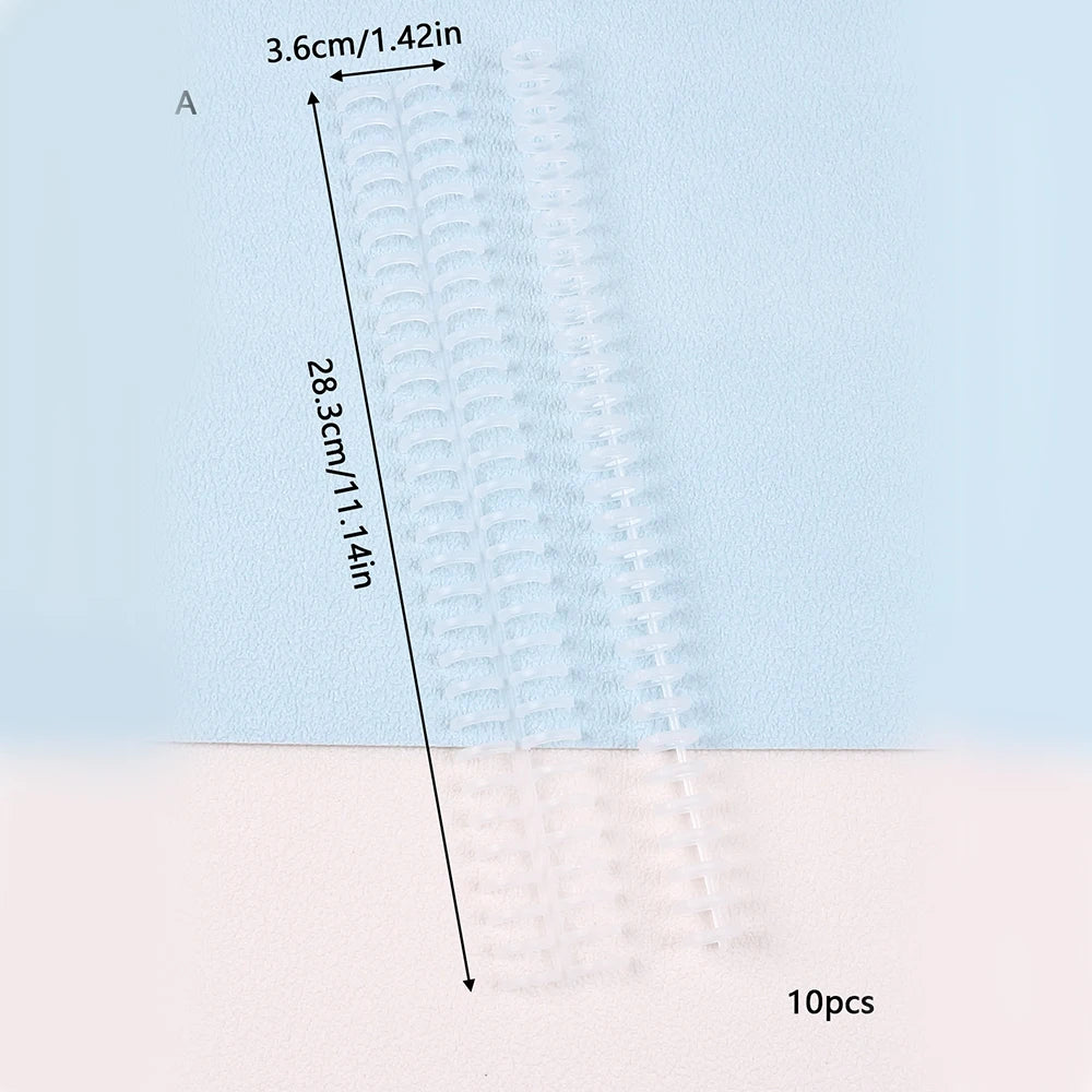 5/10Pcs Loose Leaf Binder Rings Binding Spines 30-Hole Plastic Comb Binding Spines for Teacher Student Business Notebook File Zpaxo 10Pcs Transparent