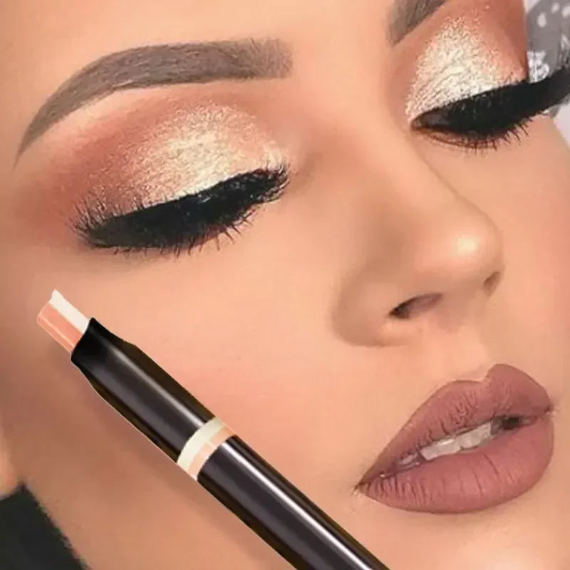 Shimmer Double Eyeshadow Stick Waterproof Long Lasting Two Tone Zpaxo