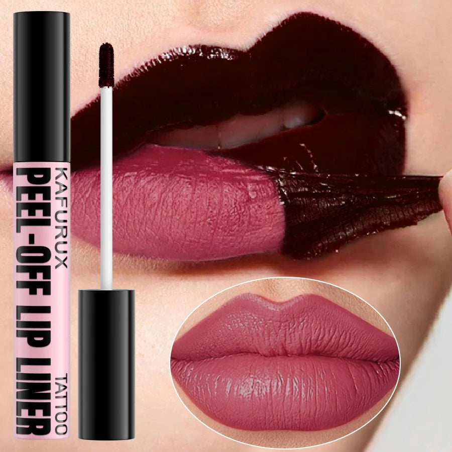 Waterproof Lip Liner Peel Off Lipgloss Long Lasting Matte Tint Pink