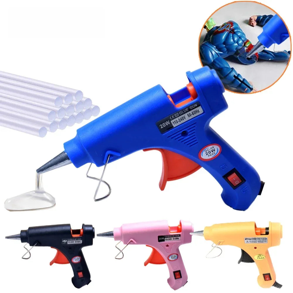 20W Hot Melt Glue Gun with Seal Wax Glue Sticks Household DIY Industrial Guns Heat Temperature Thermo Electric Repair Tool Zpaxo