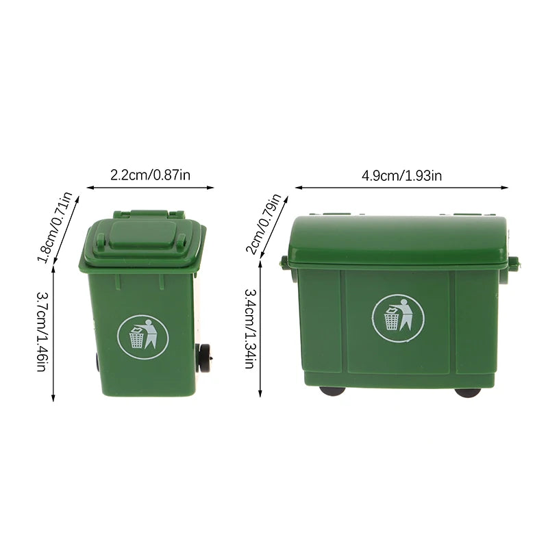 1 12 Scale Dollhouse Miniature Trash Bin Toy Simulation Garbage Can Zpaxo