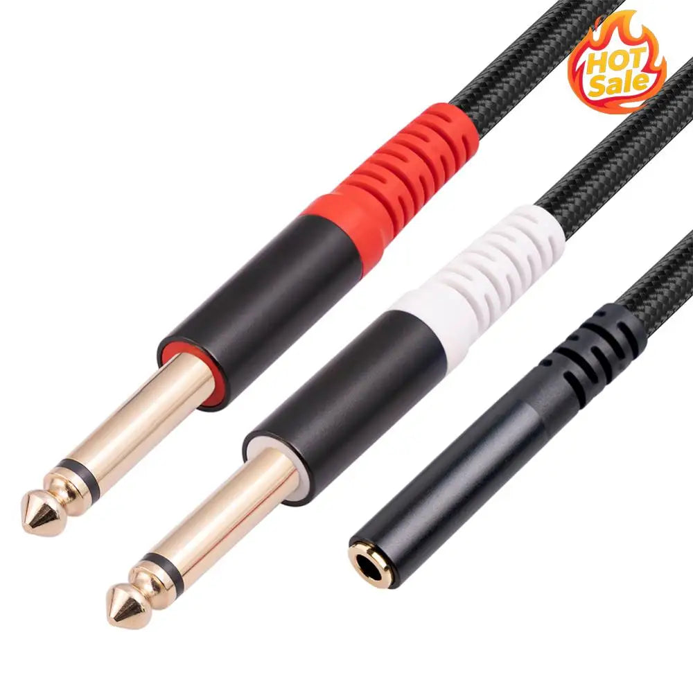 3.5mm To 6.35mm Connect Amplifier Audio Cable 0.3m Female Jack To Male Plug Audio Cables Gold-plated Plug for Mixers Headphones Zpaxo