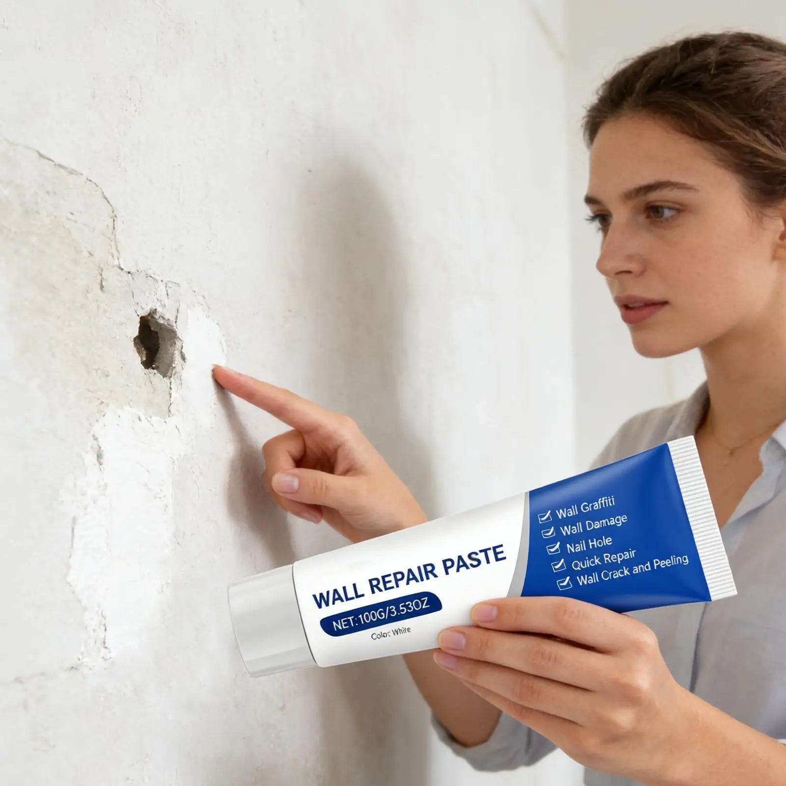 Wall Repair Paste Damage Graffiti Fill Nail Hole Prevent Cracking