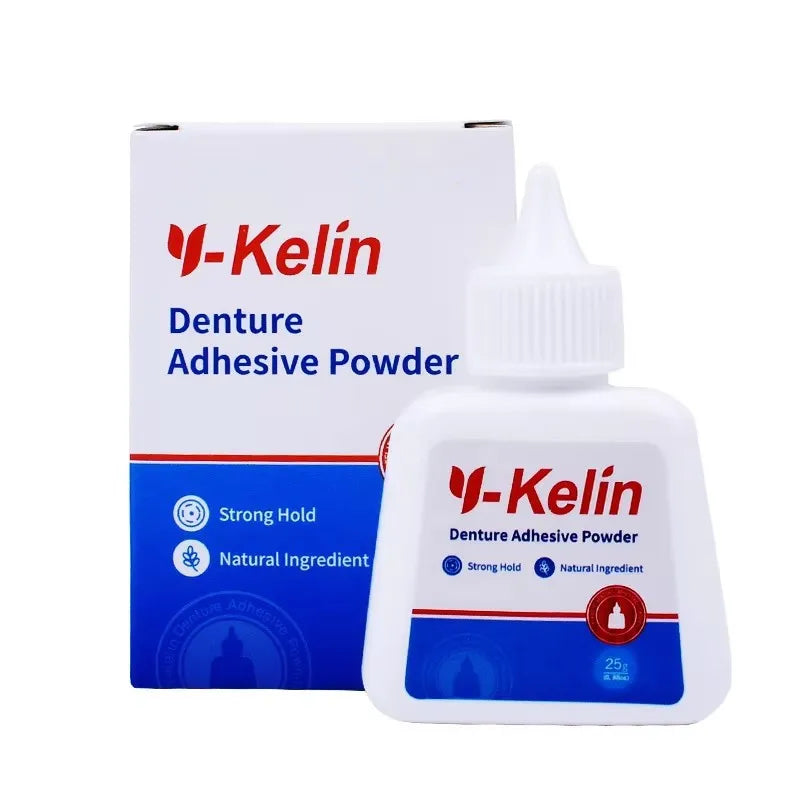 Y-Kelin Denture Adhesive Powder 25g – Zinc-Free Extra Strong Hold Denture Adhesive Powder Zpaxo