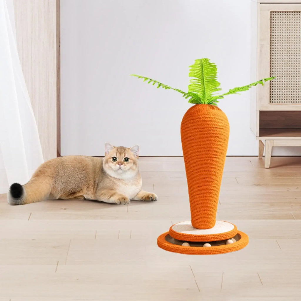 Cat Scratch Post Carrot Shape Board Pet Supplies Freestand Scratcher Zpaxo