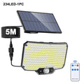 Solar Outdoor LED Security Light Solar Light with Motion Sensor 318/234/200 LED Waterproof Powered Flood Lights for Patio Garage Zpaxo 234LED-1pc