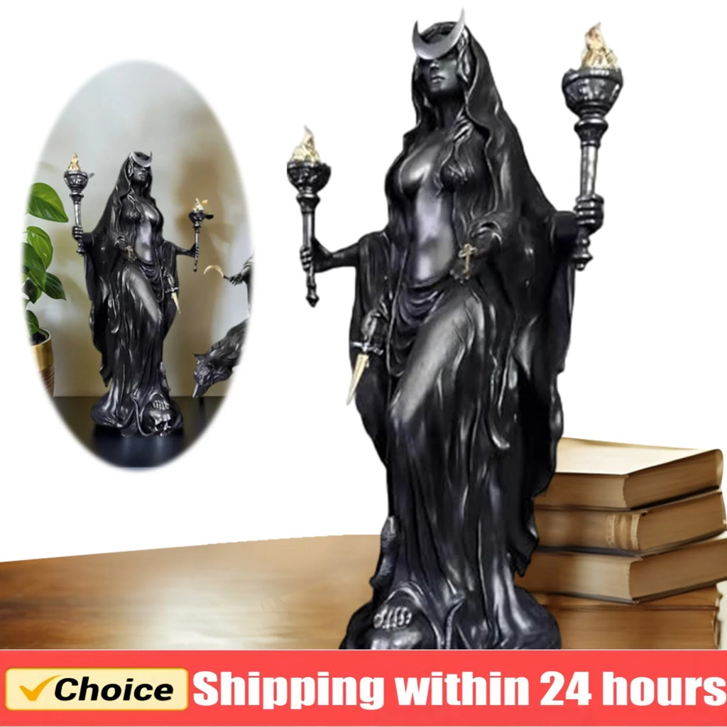 Witch Night Hecate Greek Goddess Her Hounds Magic Sculpture Zpaxo