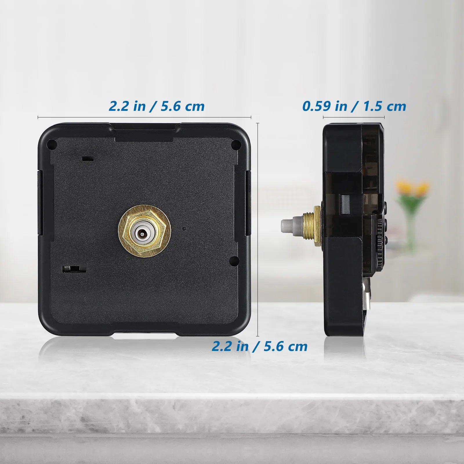 Quartz Clock Movement Replacement Black Battery Operated Silent