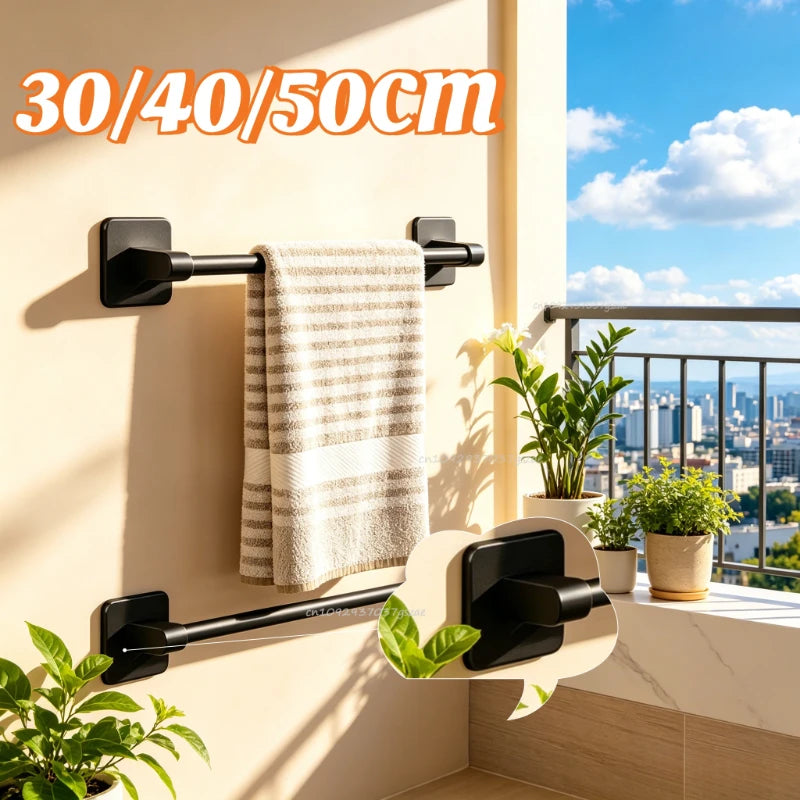 Wall Mounted Towel Rack Bathroom Storage Rack No Drilling Bathroom Horizontal Bar Towel Rack Kitchen Bathroom Accessories Zpaxo